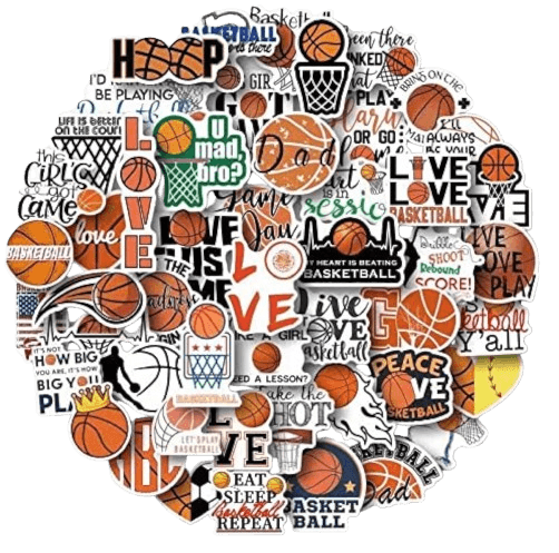 50 Pcs Basketball Laptop Stickers