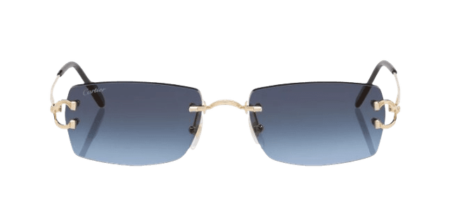 Cartier CT0550S Rectangle-Frame Metal Sunglasses