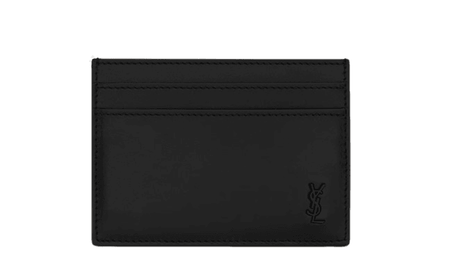 Saint Laurent TINY CASSANDRE card case in matte leather