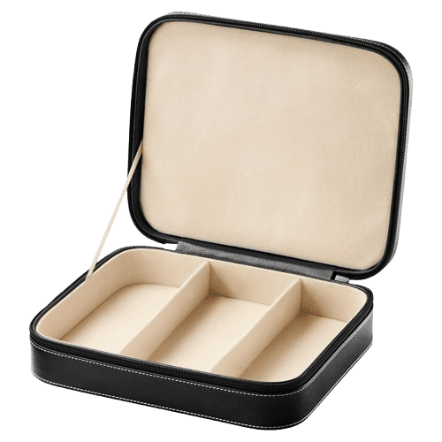 Black Faux Leather Eyewear Case – 3 Pairs