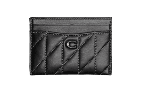 Coach Essential Card Case With Pillow Quilting - Brass/Black