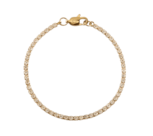 Cernucci Womens Micro Tennis Bracelet - Gold - 2.5mm