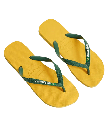 Havaianas Unisex Brazil Logo Flip Flops in Yellow