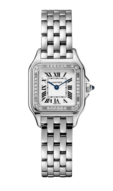 Cartier Panthère De Cartier Watch Small Model, Quartz Movement, Steel, Diamonds