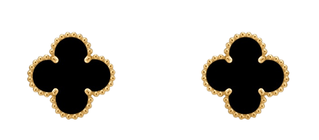 Van Cleef & Arpels Vintage Alhambra Earrings 18K yellow gold, Onyx