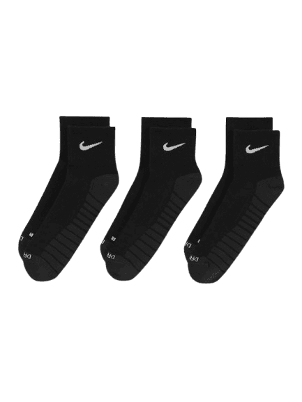Nike Black Ankle Everyday Max Cushioned Socks 3 Pack