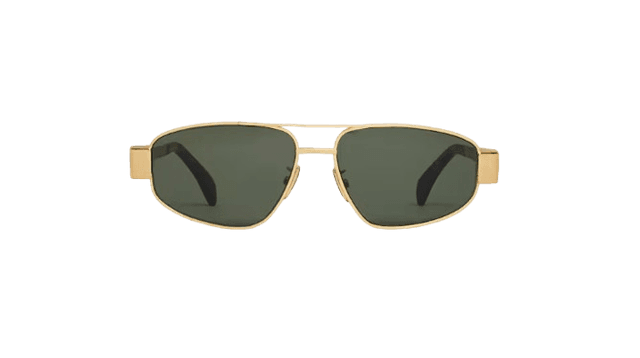 Celine Triomphe Metal 03 Sunglasses in Metal Gold/Green
