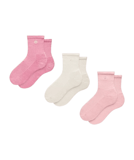 Lululemon Unisex Daily Essential Quarter Socks 3 Pack