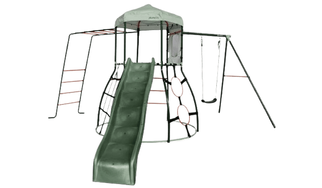 Plum Metal Climbing Dome with Slide, Swing & Monkey Bars