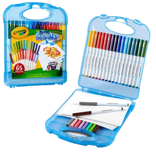 Crayola Markers Super Tips Washable Create & Colour Case with Stickers
