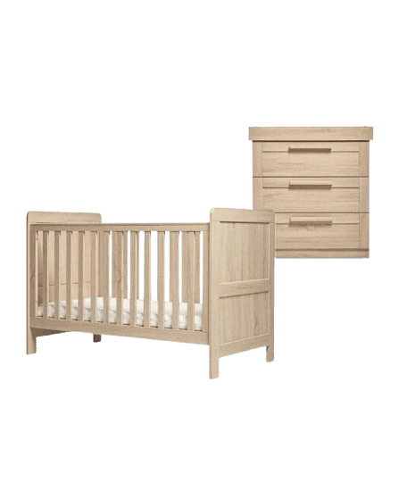 Atlas 2 Piece Cotbed Set with Dresser Changer - Light Oak