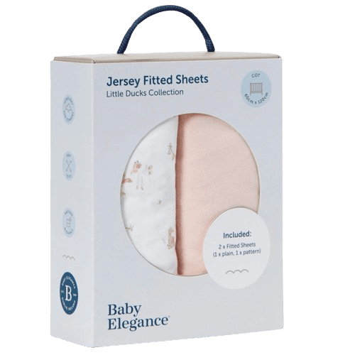 Baby Elegance Cot 2 Piece Fitted Sheets Set Little Ducks