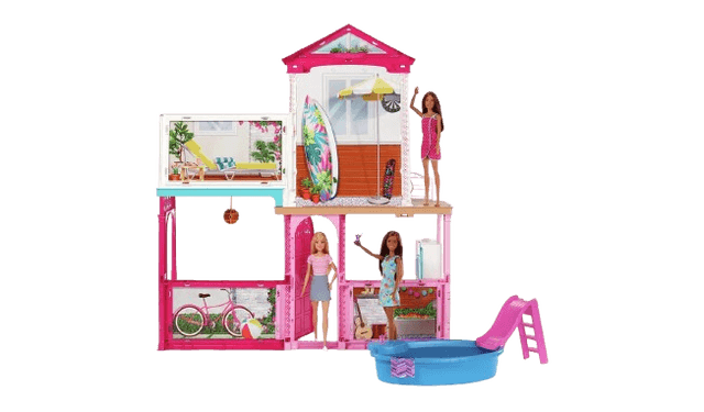 Barbie Estate Dolls House and 3 Dolls