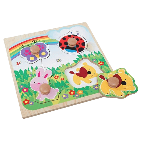 Wooden Easy-Grab Animal Shapes Puzzle Assortment