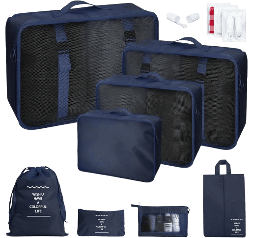 Aysthetics 9 Pcs Packing Cubes for Suitcase with 3 zipper bags