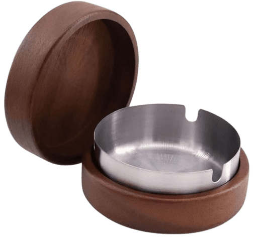 Solid Wood Ashtray with Lid