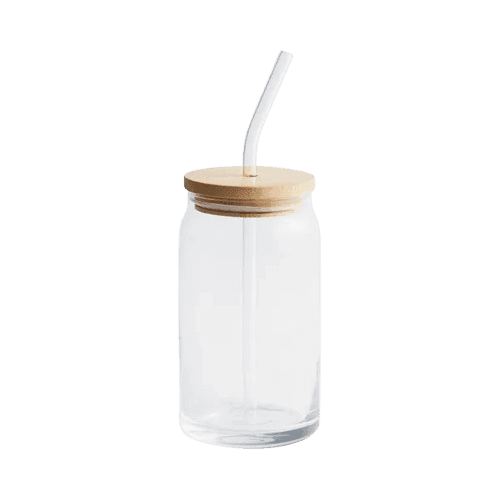 Clear Glass with Straw