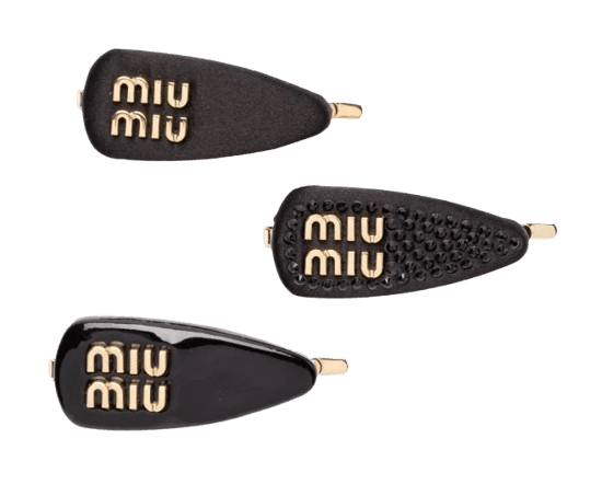 Miu Miu Logo-Lettering Hair Clip (set of three)