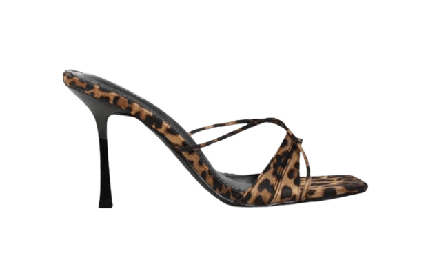 Simmi London Danique Leopard Print Satin Mules