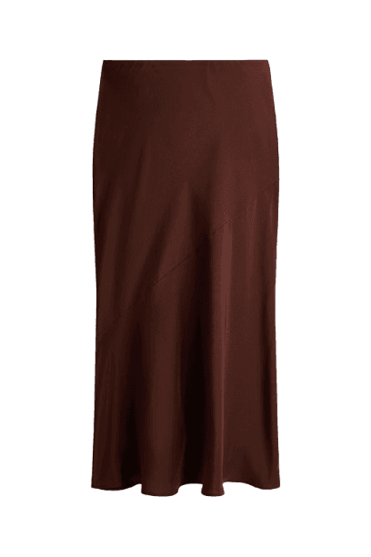 H&M Satin Slip Skirt Rust Brown