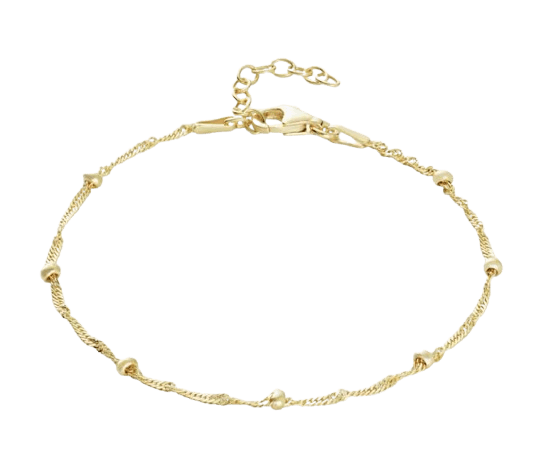 Revere Yellow Gold Plated Dotted Singapore Bracelet