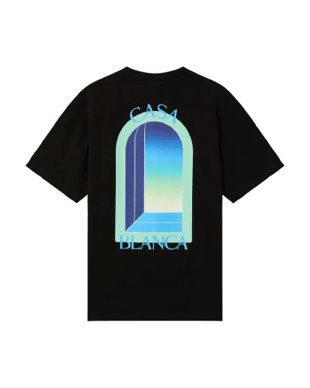 Casablanca Black & Mint L'Arche Short Sleeve T‑Shirt