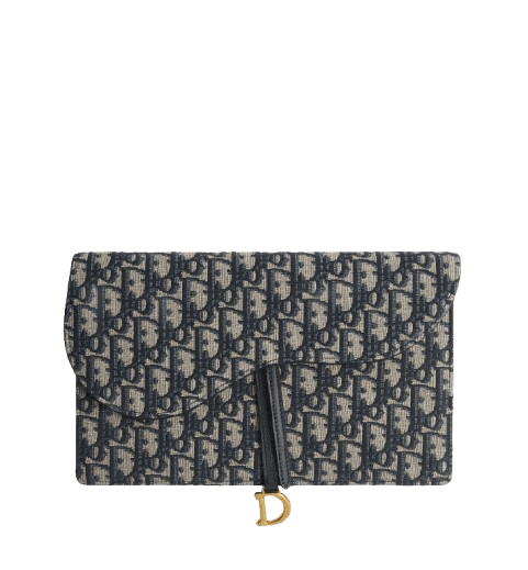 Dior Saddle Pouch Blue Dior Oblique Jacquard