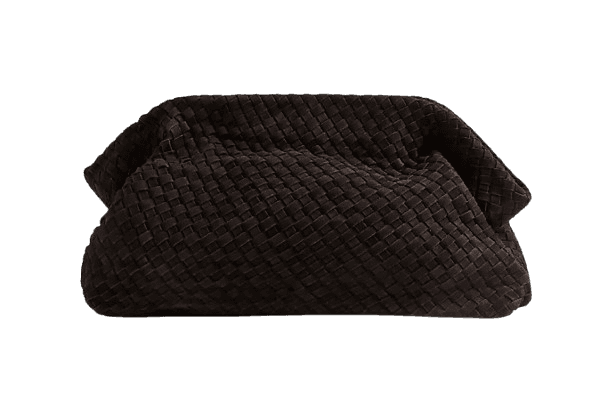River Island Brown Suede Woven Clutch Bag