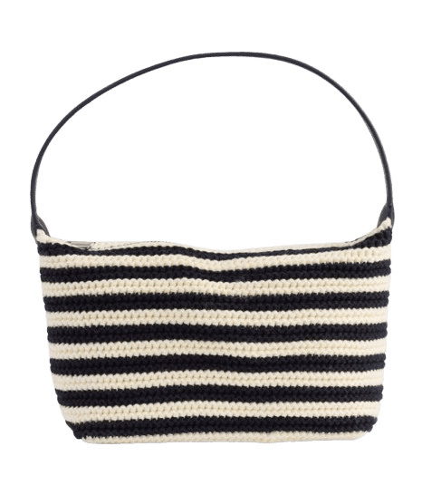 GAP Black Crochet Stripe Mini Bag