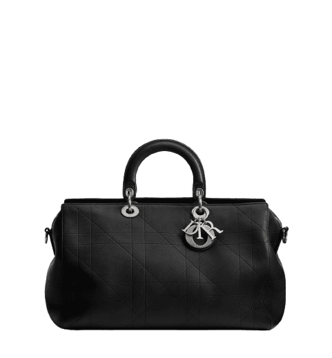 Large Dior Granville Bag Black Cannage Calfskin