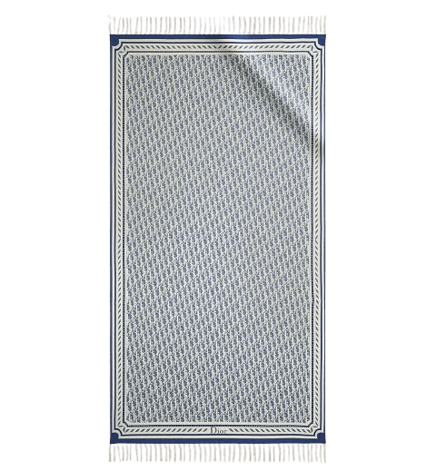 Dior Fouta Beach Towel Blue Cotton