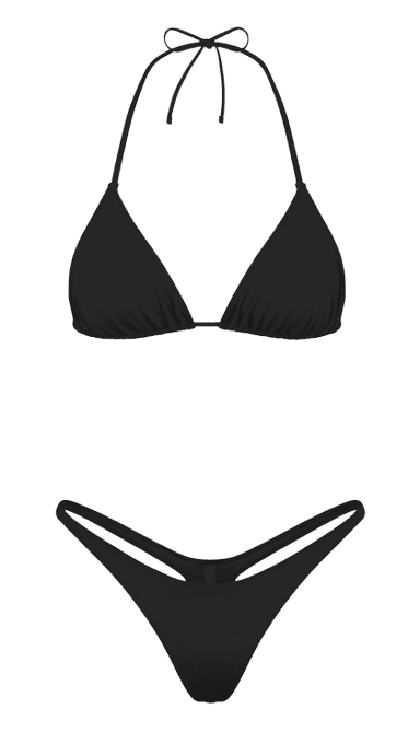 SKIMS Bikini Onyx Set - Triangle Bikini Top + Thong Bikini Bottom