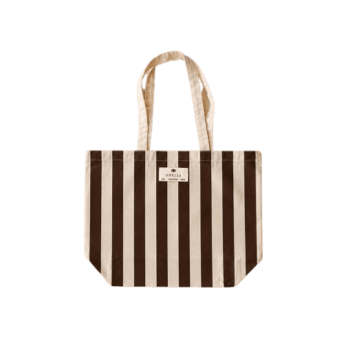 Orelia Beach Tote Bag - Brown Stripe