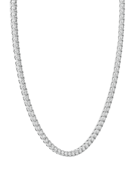 14K White Gold Diamond Tennis Necklace