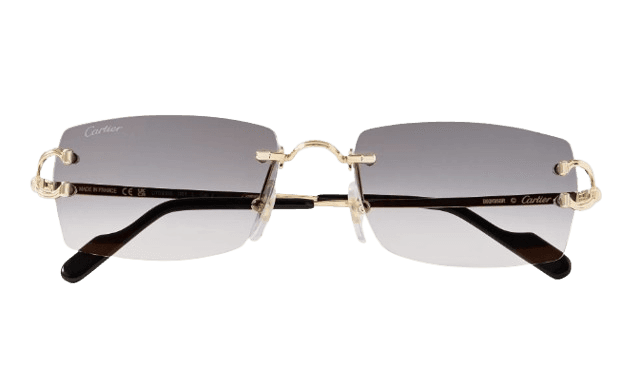 Cartier Signature C Rimless Square-Frame Gold-Tone Sunglasses