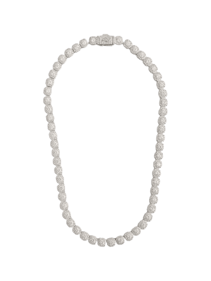 GLD Clustered 14ct White-Gold Tennis Chain