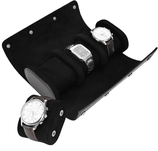 3 Slots Watch Roll Travel Case