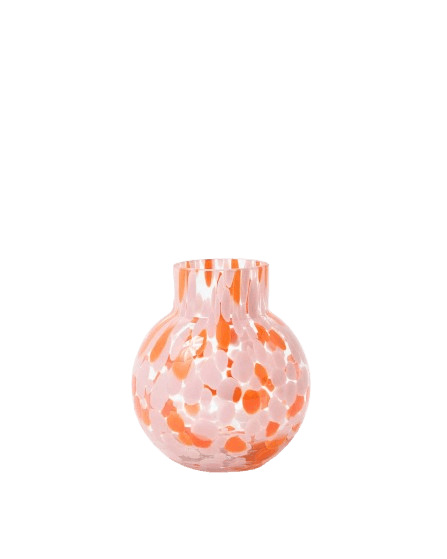 Oliver Bonas Rubi Pink & Orange Speckle Glass Vase