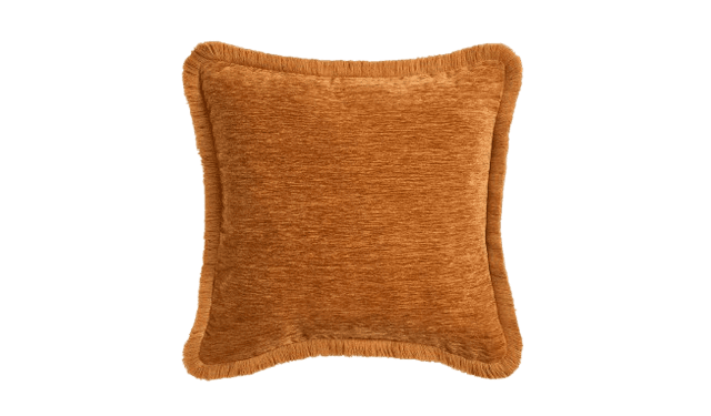 Habitat Fringed Chenille Cushion Orange - 43x43cm