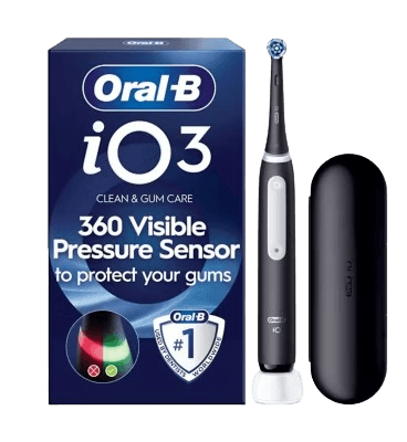 Oral-B iO3 Matt Black Electric Toothbrush + Travel Case