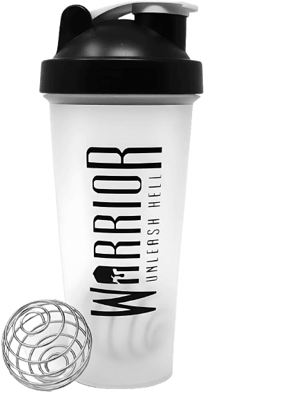 Warrior Protein Shaker Bottle, 600ml with Wire Mixball Blender