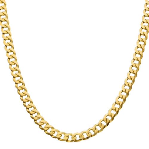 9ct Yellow Gold Round Curb Chain - 18" - 20.9g