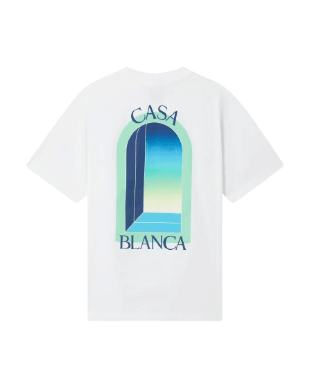 Casablanca White & Mint L'Arche Short Sleeve T‑Shirt