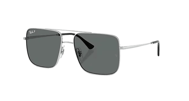 Ray-Ban ARI BIO-BASED Polished Silver/Dark Grey Polarized