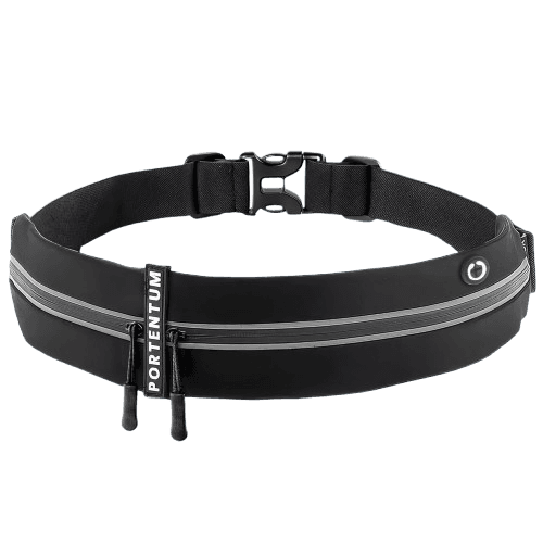 PORTENTUM Running Belt with Waterproof Adjustable Elastic Strap