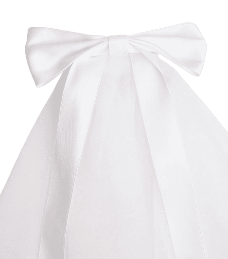 Public Desire White Mesh Clip On Veil With Bow