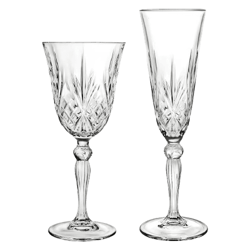 RCR Crystal Set of 12 Melodia White Wine Glasses & Champagne Flutes