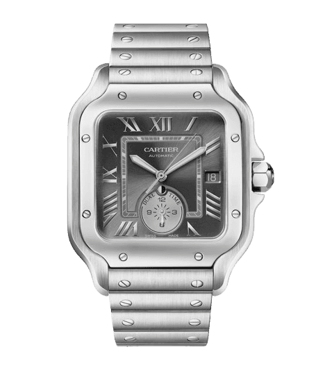 Cartier Rhodium-Plated Santos de Cartier Dual Time Watch 40.2mm