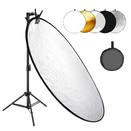 NEEWER 43”/110cm Collapsible Light Reflector with Clamp & Stand