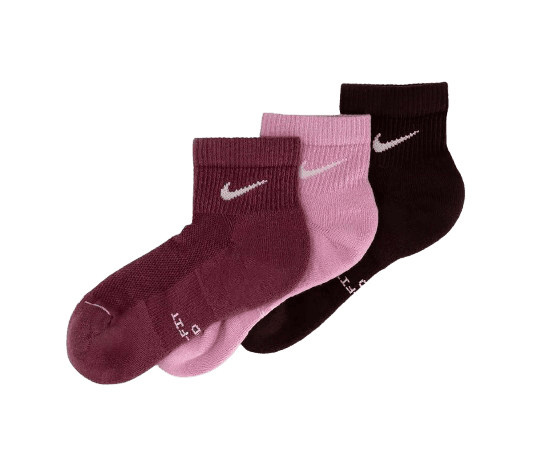 Nike Training Ankle Socks 3 Pairs - Pink Burg Off White